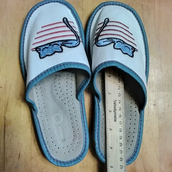 Kid's boy's children's slippers shoes with sleeping cat kitten kittie - Picture 2 of 5